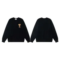 Luxury Super Clone Ami Long-Sleeved Shirts Red Cotton Pure Down Street Style Embroidery