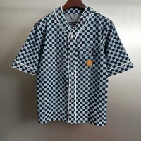 1:1 Louis Vuitton Denim Short-Sleeved Shirt
