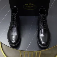 High Quality 1:1 Prada Calfskin Ankle Boots