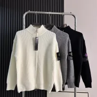 Super Clone Designer Stone Island Coat Black Wool Street Style Embroidery