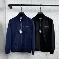Reps Prada Outerwear Red Gabardine Street Style Sophistication Spring Autumn