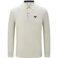 Aaa Designer Prada Cotton Long-Sleeved Polo Shirt For Autumn