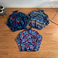 High Quality Patagonia Jacket Red Wool Lambswool Nylon Spandex Fleece Fabric Retro Patchwork Ethnic Style Autumn Patch