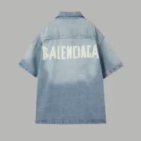 Designer Balenciaga Vest Ash Cotton Denim Winter