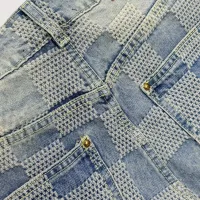AAA Louis Vuitton Jeans Red Cotton Twill Jacquard Denim Spring Early Contrasting Stitching