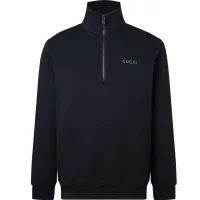 High Quality Gucci Hoodie Black Cotton Air Embroidery