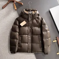 Designer Burberry Down Jacket Red Goose Duck Nylon Premium Quality Zippered Pocket