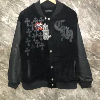 Luxury AAA Chrome Hearts Jacket Silver Sheepskin Corduroy Embroidery