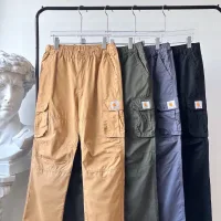 Reps Designer Carhartt Cargo Pants Red Cotton Pure Woven Fabric