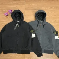 High Quality Stone Island Cotton-Padded Coat Red Cotton Down Ribbed Fabric Exquisite Workmanship Street Style Winter Early