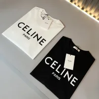 Super Clone Celine Short-Sleeved T-Shirt Red Cotton Spring Summer Early