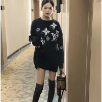 Super Clone High Quality Louis Vuitton Sweater Red Wool Jacquard