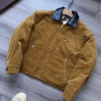 AAA Miu Cotton-Padded Coat Brown Cotton Silk Sheepskin Corduroy Embroidery