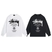 High Quality Reps Stussy Long-Sleeved Shirts Ash Eva Cotton Pure Streetwear Exquisite Tailoring Plastisol Printing