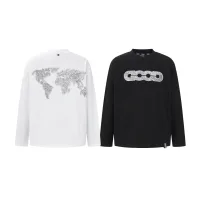 Luxury High Quality Earth Long-Sleeved T-Shirt Red Cotton Pure