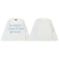 High Quality Designer Louis Vuitton Sweater Blue Wool Blend Jacquard