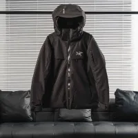 Luxury Archaeopteryx Jackets Red Gore-Tex Goose Down Adhesive Mesh Winter Embroidery Zippered Pocket