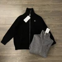 High Quality Calvin Klein Coat Red Cotton Wool Blend Embroidery