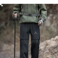 Luxury Archaeopteryx Trousers Red Fleece Suitable For All Body Types Simple Style Spring Autumn Winter Side Pockets
