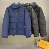 Super Clone AAA Ralph Lauren Jacket Red Duck Down Nylon Fleece Patent Leather Winter Embroidery