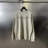 AAA Dior Hoodie Smoky Gray Cotton Relaxed Fit Winter