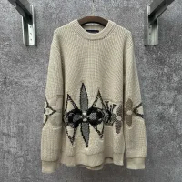 Reps Louis Vuitton Long-Sleeved Red Wool Jacquard Winter