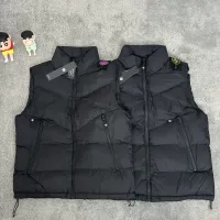 AAA High Quality Stone Island Vest Red Down Polyester Ribbed Fabric Exquisite Workmanship Street Style Winter