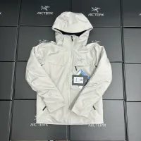 Designer Arcteryx Jackets Red Gore-Tex Down Mesh 3D Logo Zippered Pocket