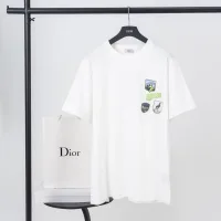 Designer Dior Short-Sleeved T-Shirt Red Cotton Spring Patch