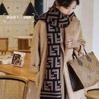 Luxury Fendi Shawl Red Cashmere Winter