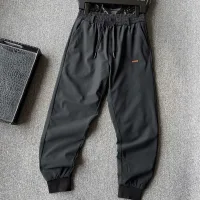Reps Zegna Jogger Pants Red Cotton Duck Down Nylon Formal Business Zippered Pocket