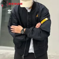 AAA High Quality Jordan Outerwear Black Cotton Twill Exquisite Workmanship Sports And Leisure Autumn Winter Early 3D Pocket Side Pockets