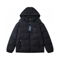 Super Clone Ralph Lauren Cotton-Padded Coat Green Cotton Woven Fabric Color Blocking