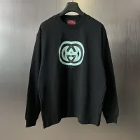 AAA Designer Gucci Long-Sleeved T-Shirt Ash Cotton Ribbed Winter