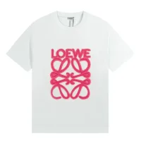 Super Clone Loewe Short-Sleeved T-Shirt Pink Rayon Embroidery
