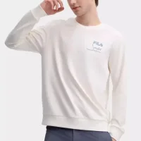 Luxury Designer Fila Long-Sleeved Shirts Ash Cotton Autumn Slim Fit