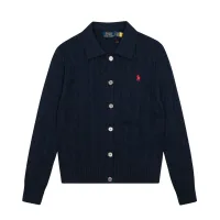Designer Ralph Lauren Outerwear Red Cotton Cable Knit Easy To Match