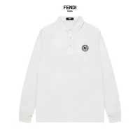 Designer High Quality Fendi Cotton Long-Sleeved Polo Shirt