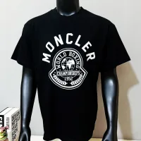High Quality Moncler Short-Sleeved T-Shirt Ash Cotton Pure Ribbed Fabric Relaxed Fit Spring Summer