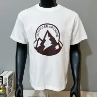 Luxury High Quality Moncler Short-Sleeved T-Shirt Ash Cotton Pure Ribbed Fabric Relaxed Fit Spring Summer