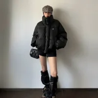AAA Lululemon Down Jackets Red Cotton Goose Pu Leather Sophistication Autumn Winter Early Drawstring Adjustment