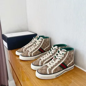 Designer Super Clone Gucci Canvas Shoes Ash Embroidery