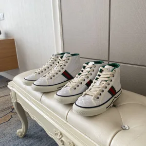 High Quality Super Clone Gucci Canvas Shoes Ash Embroidery