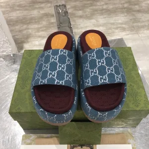 Designer Luxury Gucci Slippers Color Sheepskin Jacquard