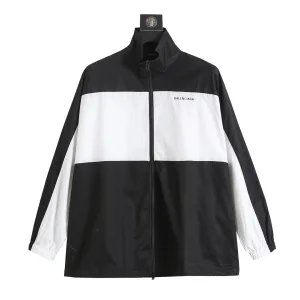 High Quality Balenciaga Windbreaker Red Cotton Pure Poplin Embroidery Patch Screen Printing