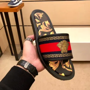Designer Versace Calfskin Slippers For Spring