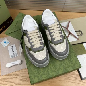AAA Gucci Sneakers White Embossed Leather Rubber Easy To Match Embossing Process