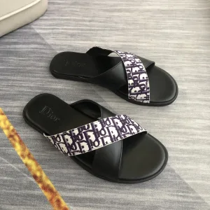 Aaa Luxury Dior Printed Fabric Slippers