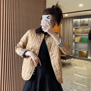Reps Burberry Long-Sleeved Jacket Red Down Corduroy Patch
