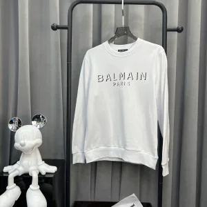 Designer Balmain Hoodie Red Cotton Pure